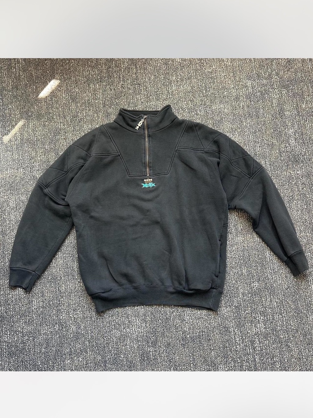 XOTX Exotics 90s Vintage Black Quarter Zip Sweatshirt